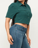 The Jackie Button Down Cropped Top