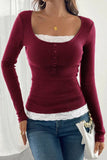 Lace Detail Ribbed Top *Multiple Color Options*