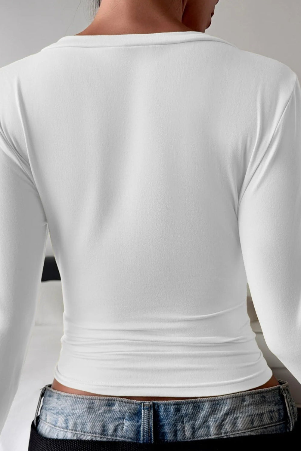 V-Neck Long Sleeve Fitted Shirt *Multiple Color Options*