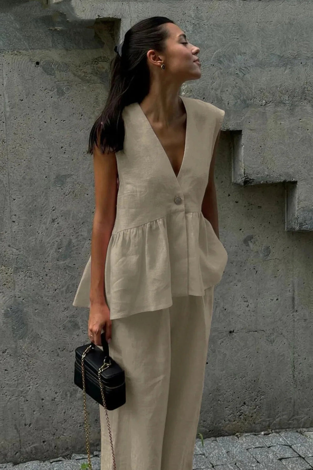 V-Neck Vest and Pants Set *Multiple Color Options*