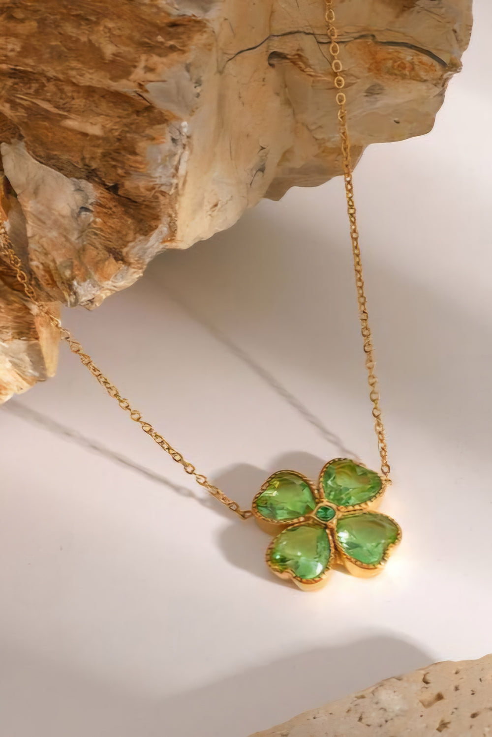 18K Gold-Plated Clover Pendant Necklace