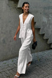 V-Neck Vest and Pants Set *Multiple Color Options*