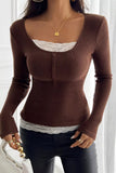 Lace Detail Ribbed Top *Multiple Color Options*