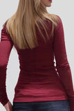 V-Neck Lace Detail Long Sleeve Top