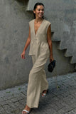 V-Neck Vest and Pants Set *Multiple Color Options*