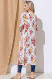 Floral Open Front Longline Cardigan