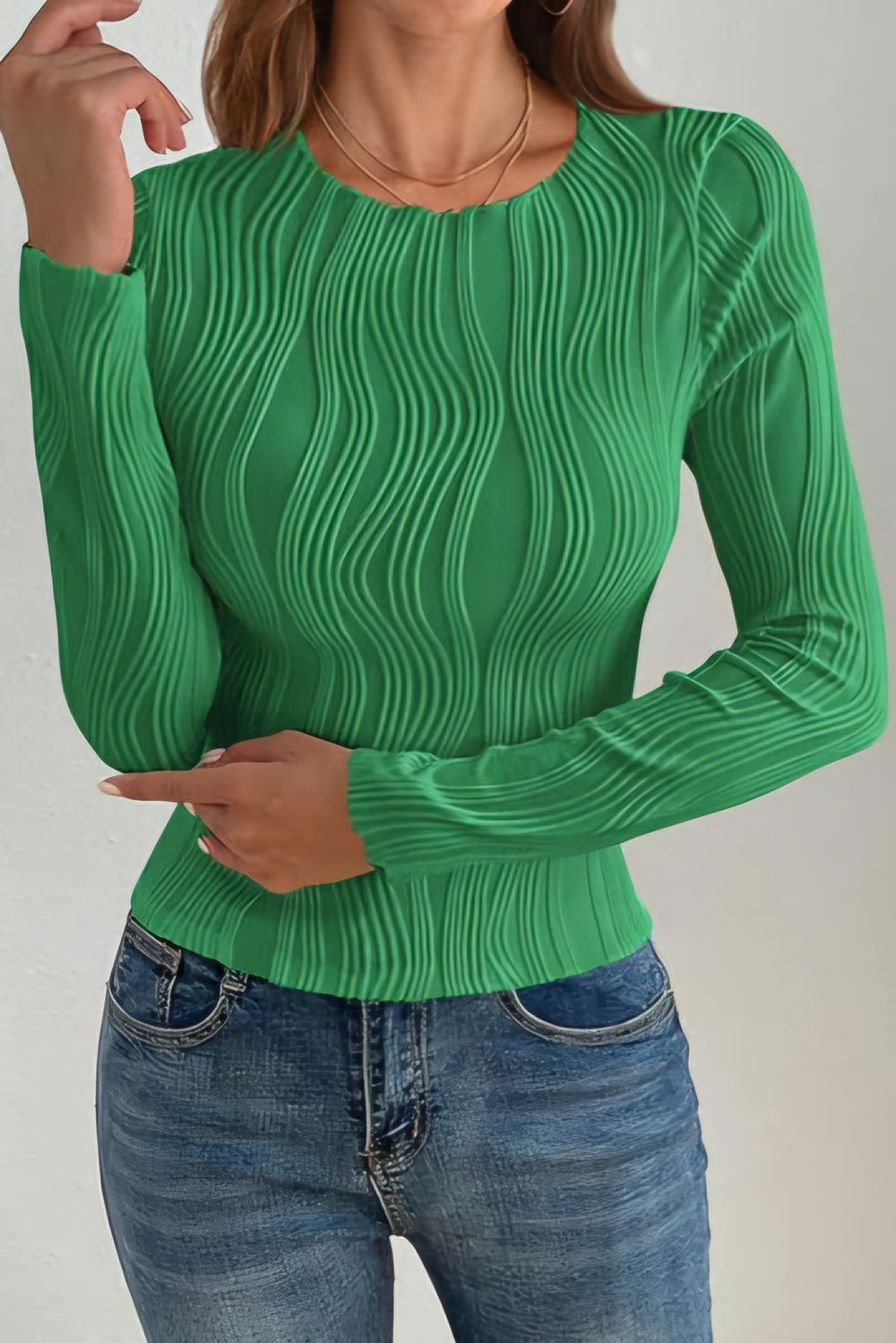 Textured Round Neck Top *Multiple Color Options*