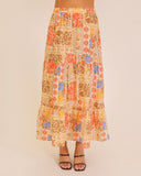 Sunset in Santorini Tiered Maxi Skirt