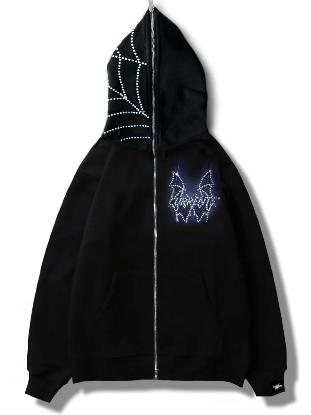 Rhinestone Bat Zip Up Hoodie *Multiple Color Options*