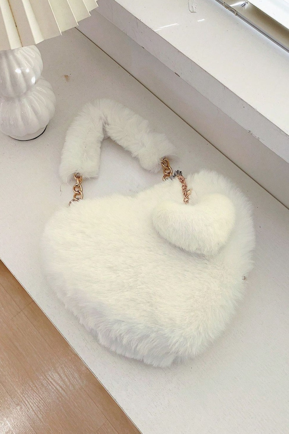 Heart Shape Faux Fur Handbag *Multiple Color Options*