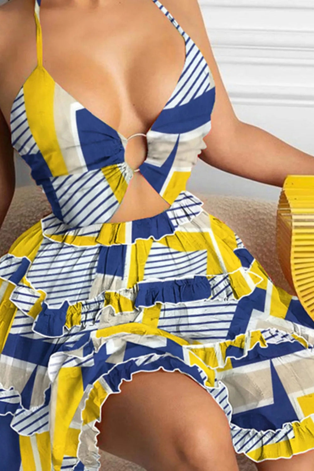 Cutout Halter Neck Cami Dress