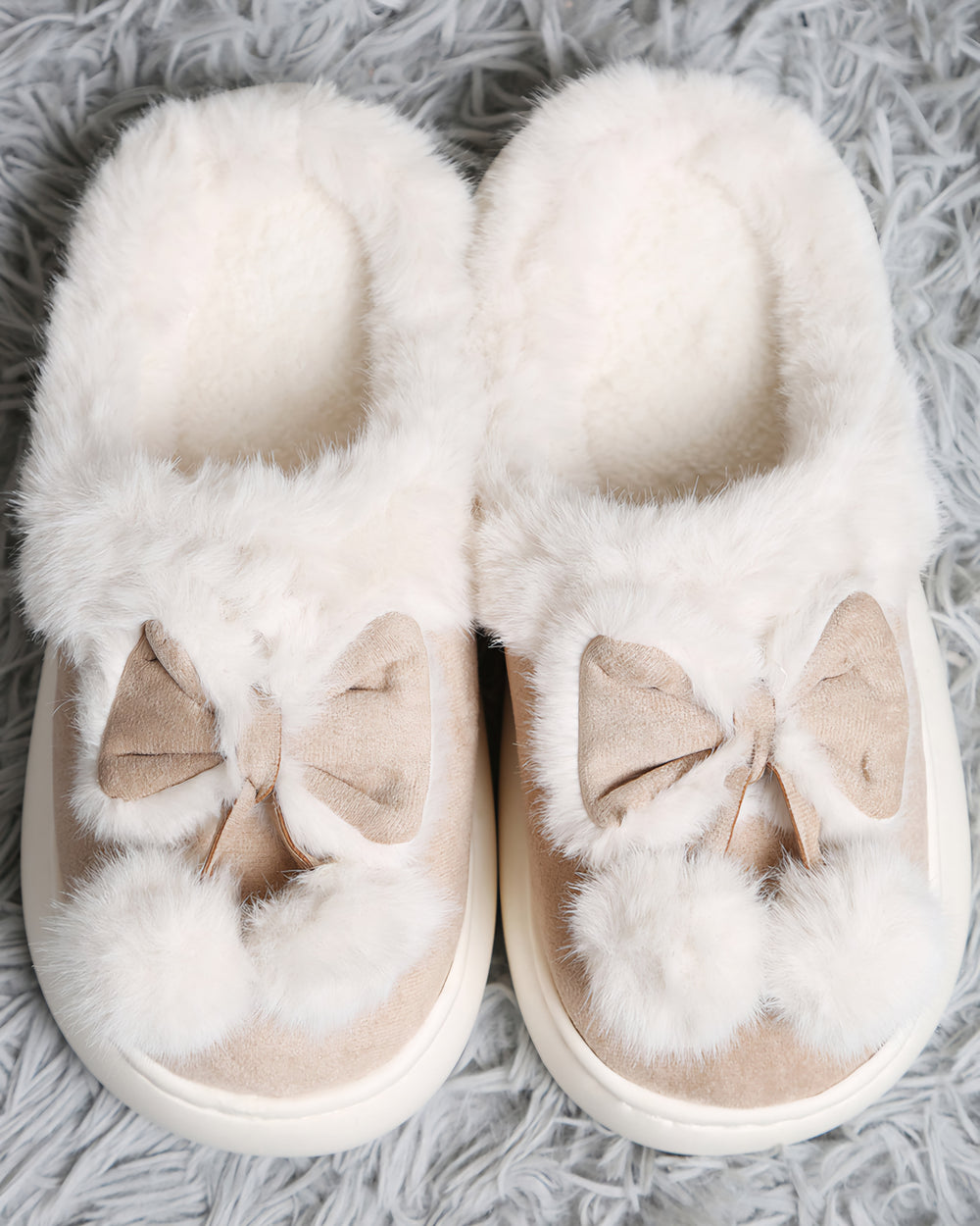 Bow Babe Faux Suede Slippers