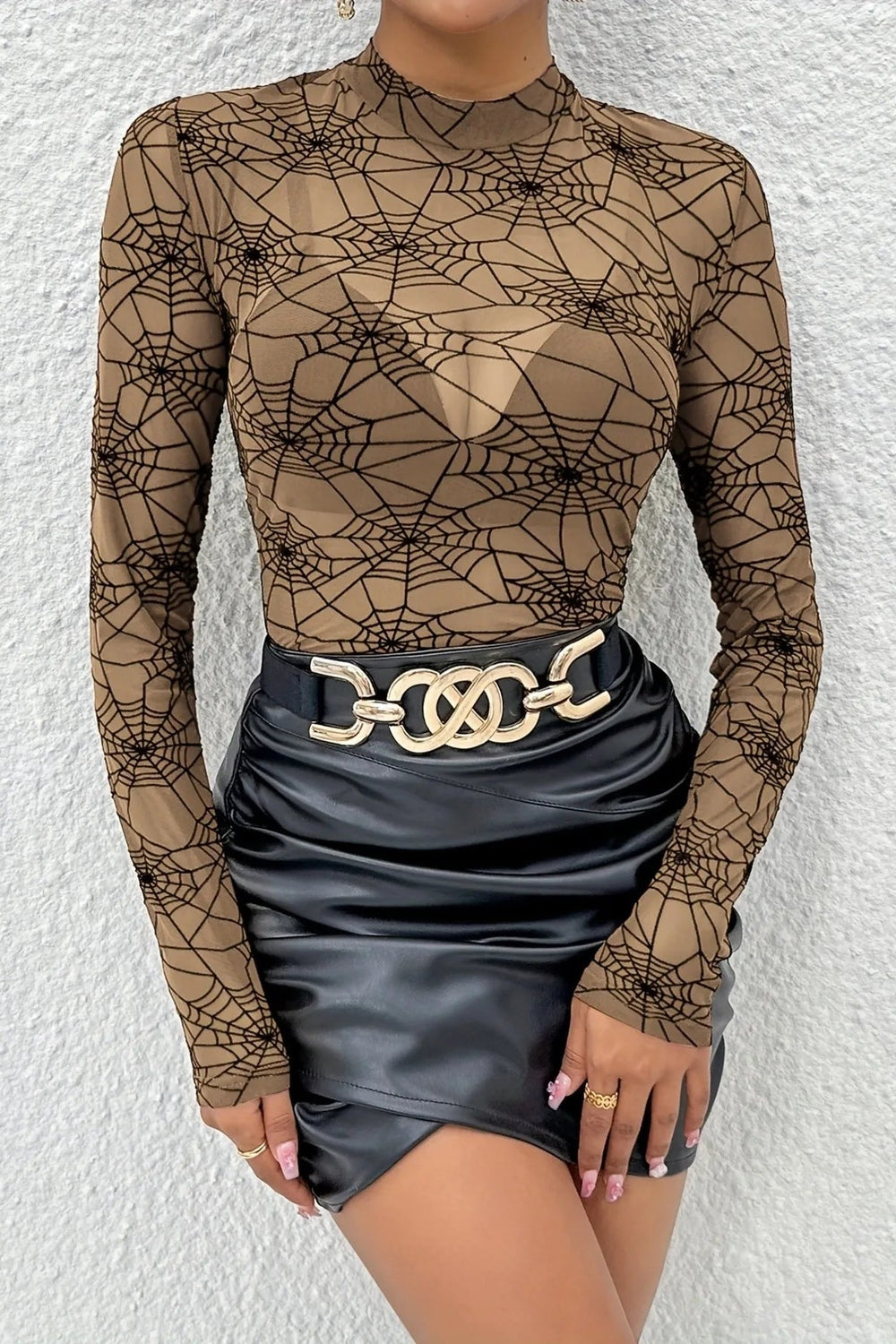 Spider Web Print Layering Top *Multiple Color Options*