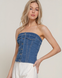 Blue Jean Babe Tube Top