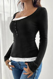 Lace Detail Ribbed Top *Multiple Color Options*