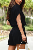 Short Sleeve Surplice Romper *Multiple Color Options*