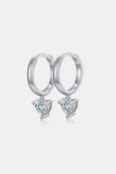 1 Carat Moissanite Sterling Silver Heart Earrings