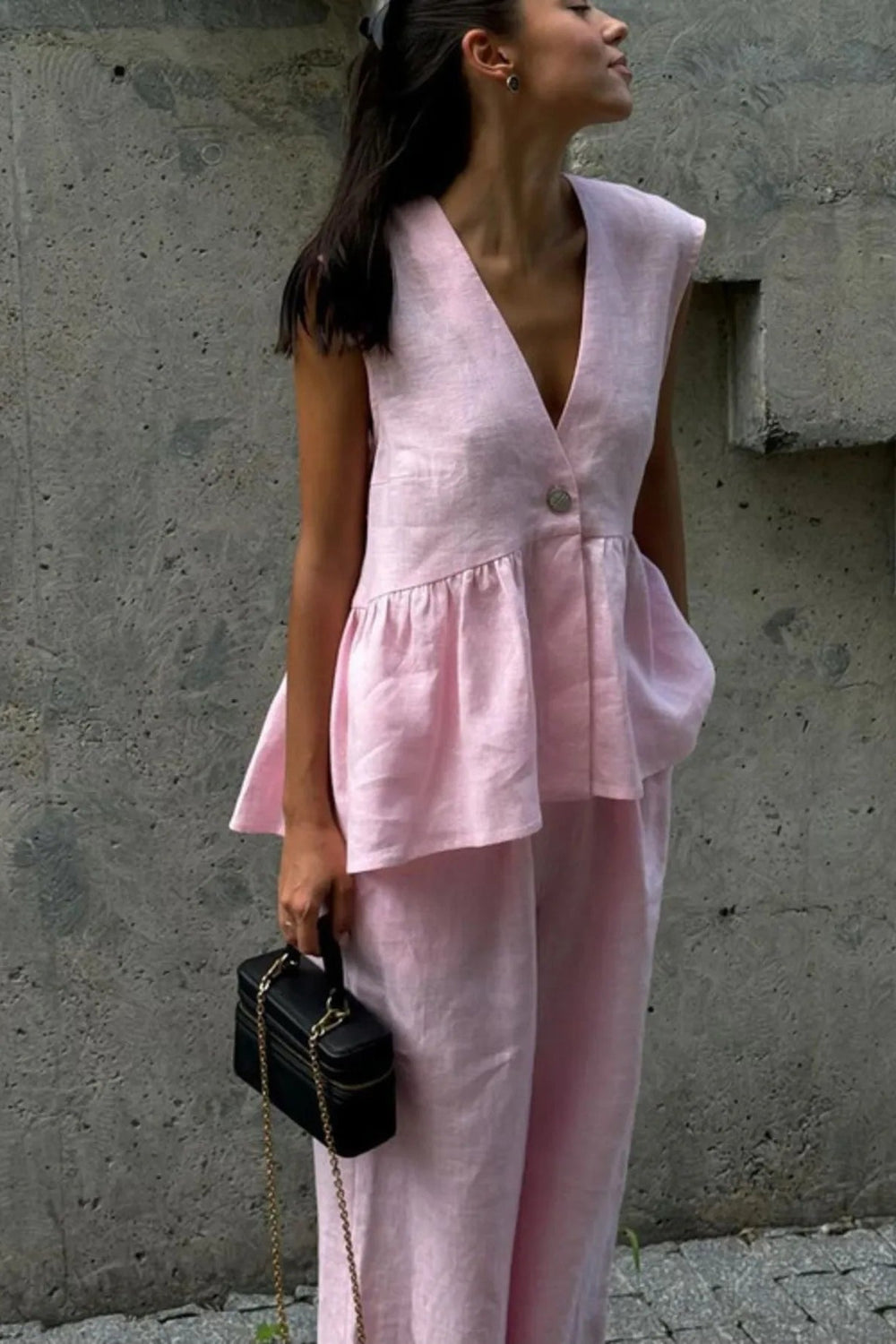 V-Neck Vest and Pants Set *Multiple Color Options*