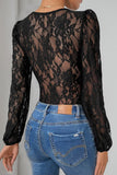 Tied Lace Long Sleeve Bodysuit