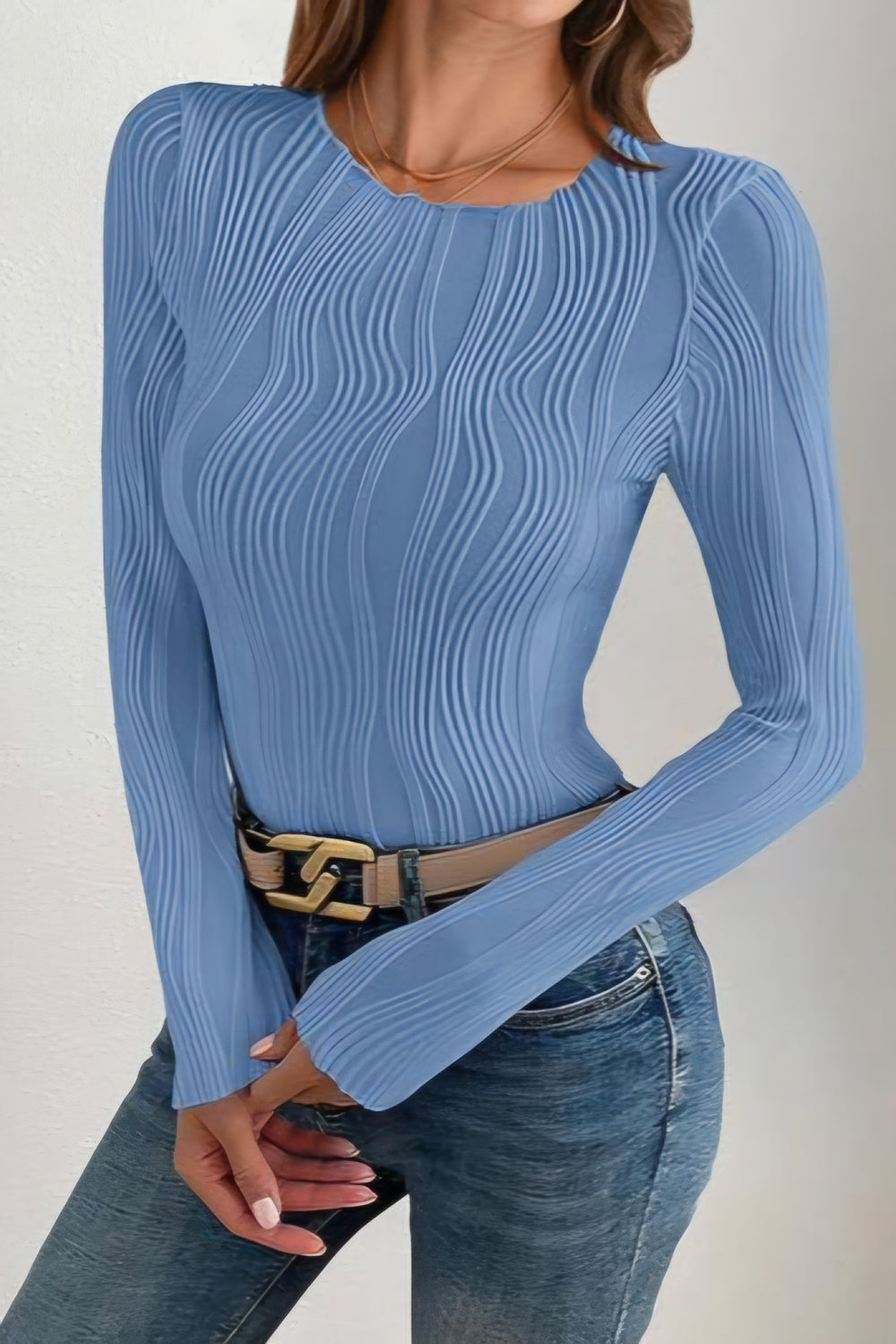 Textured Round Neck Top *Multiple Color Options*