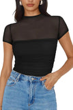 Mesh Short Sleeve Top *Multiple Color Options*