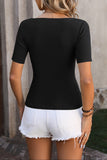 Square Neck Short Sleeve Sweater