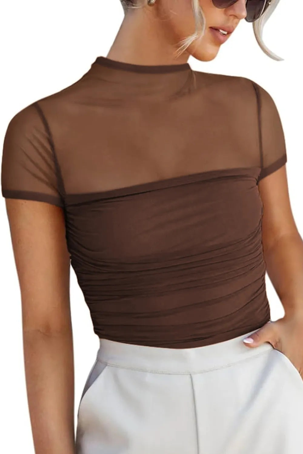 Mesh Short Sleeve Top *Multiple Color Options*