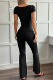 Lace Detail Cap Sleeve Jumpsuit