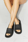 Arms Around Me Open Toe Slide in Black