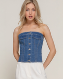 Blue Jean Babe Tube Top