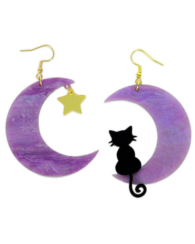 Midnight Moon Acrylic Earrings