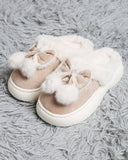 Bow Babe Faux Suede Slippers