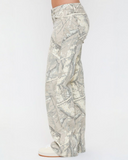 Britney Camo Printed Low Rise Wide Leg Jeans
