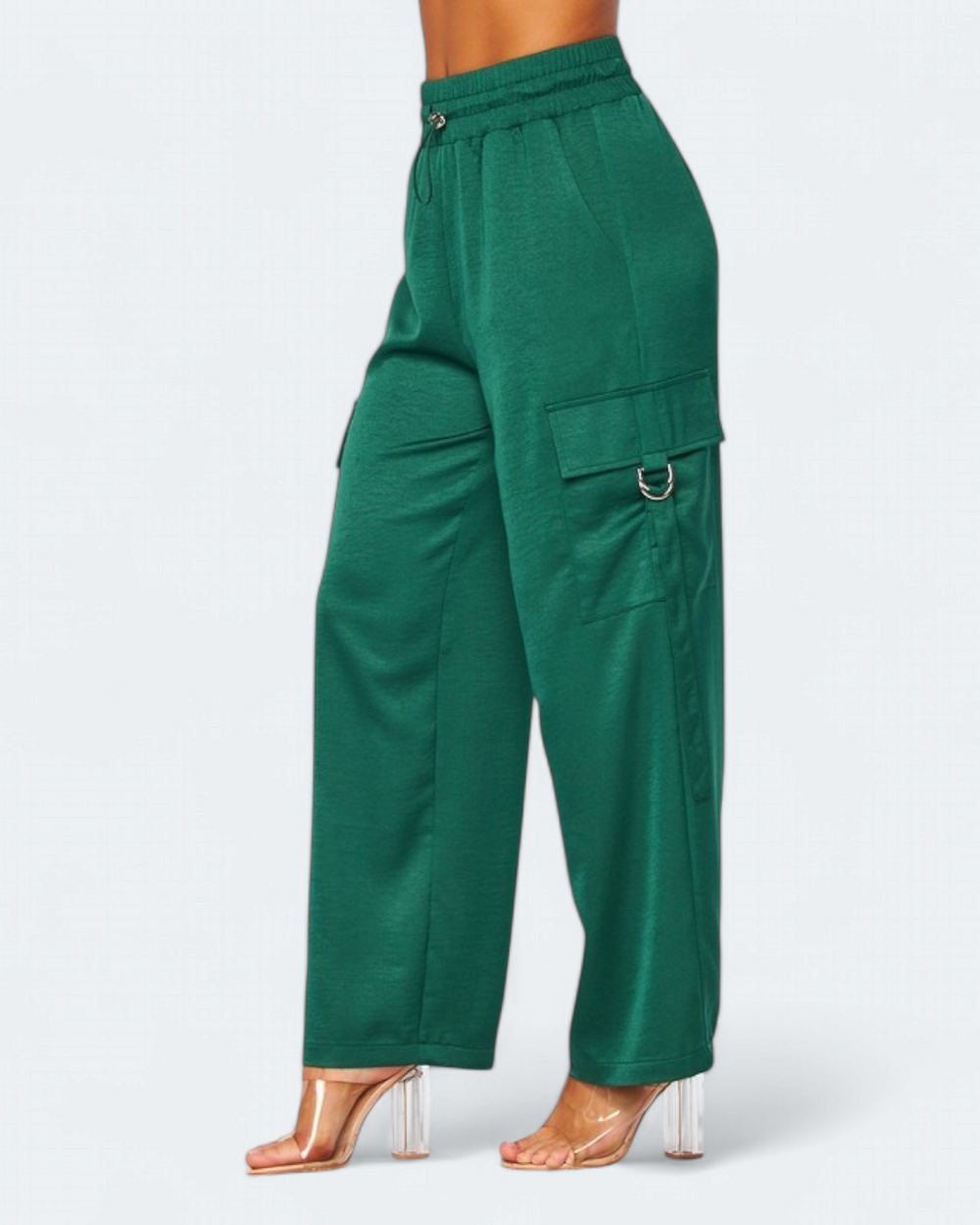 Nights In Satin Drawstring Cargo Pants