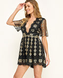 Gilded Romance Embroidered Romper