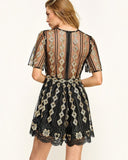 Gilded Romance Embroidered Romper