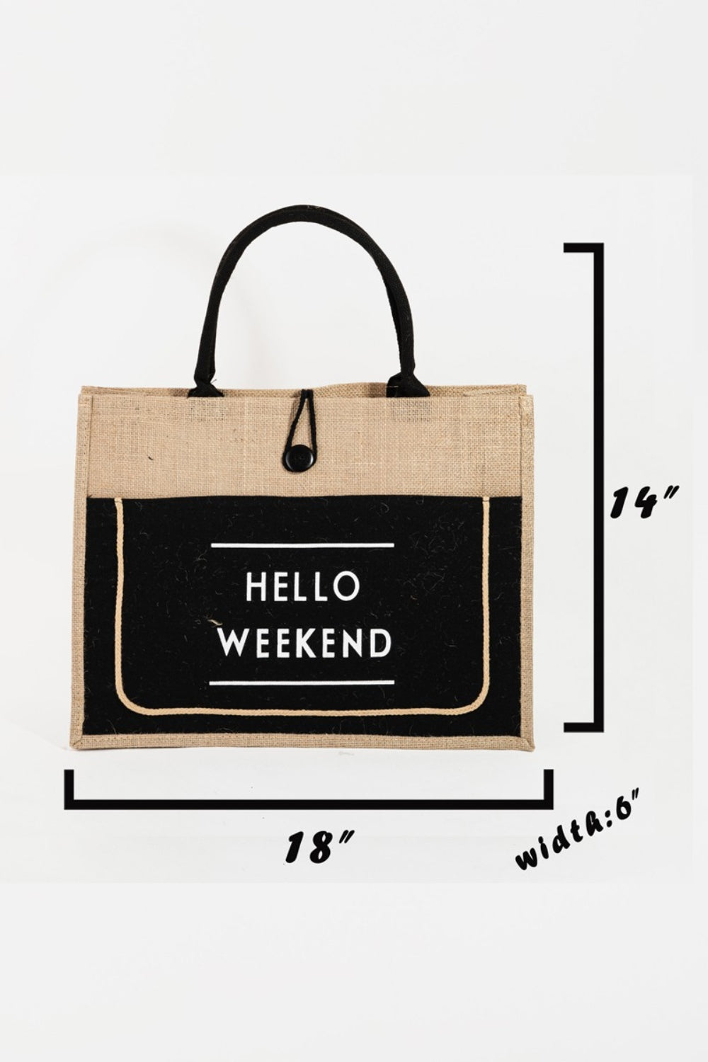 Hello Weekend Burlap Tote Bag *Multiple Color Options*