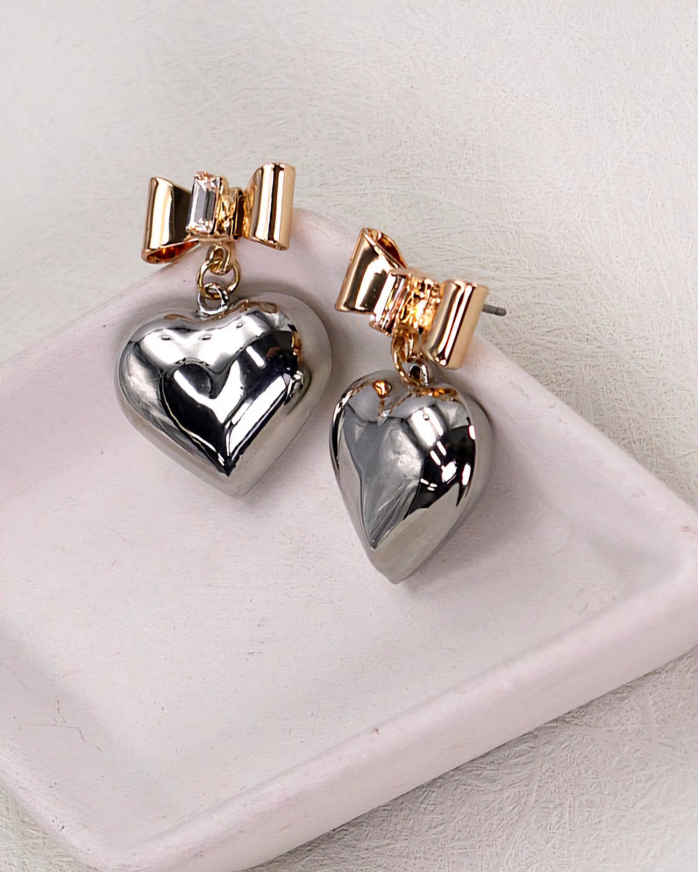 Blinding Love Two Tone Earrings