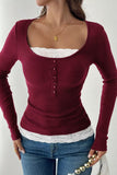 Lace Detail Ribbed Top *Multiple Color Options*