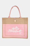 Hello Weekend Burlap Tote Bag *Multiple Color Options*