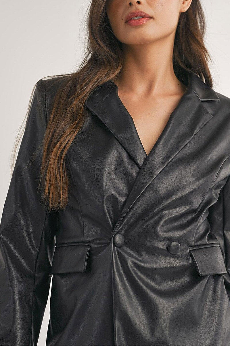 Risky Business Faux Leather Romper