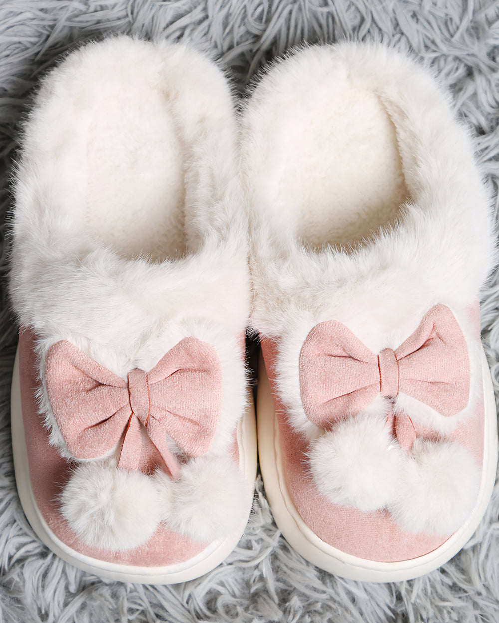 Bow Babe Faux Suede Slippers