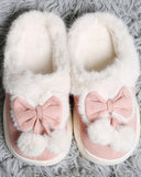 Bow Babe Faux Suede Slippers