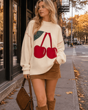 Cherried Away Contrast Stitch Sweater