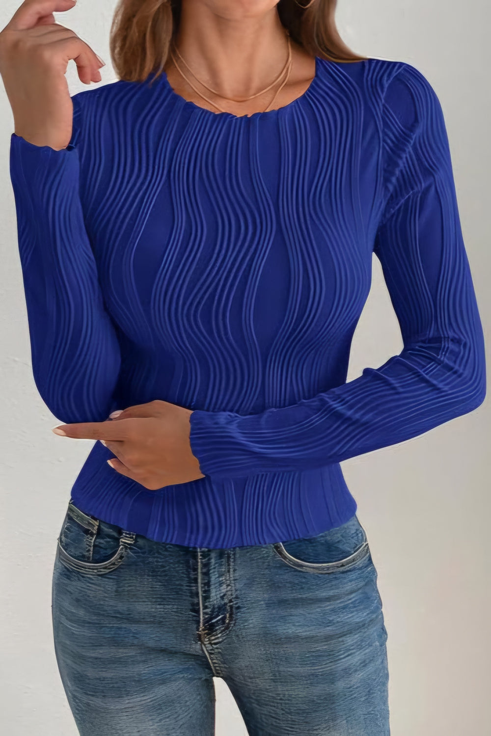 Textured Round Neck Top *Multiple Color Options*