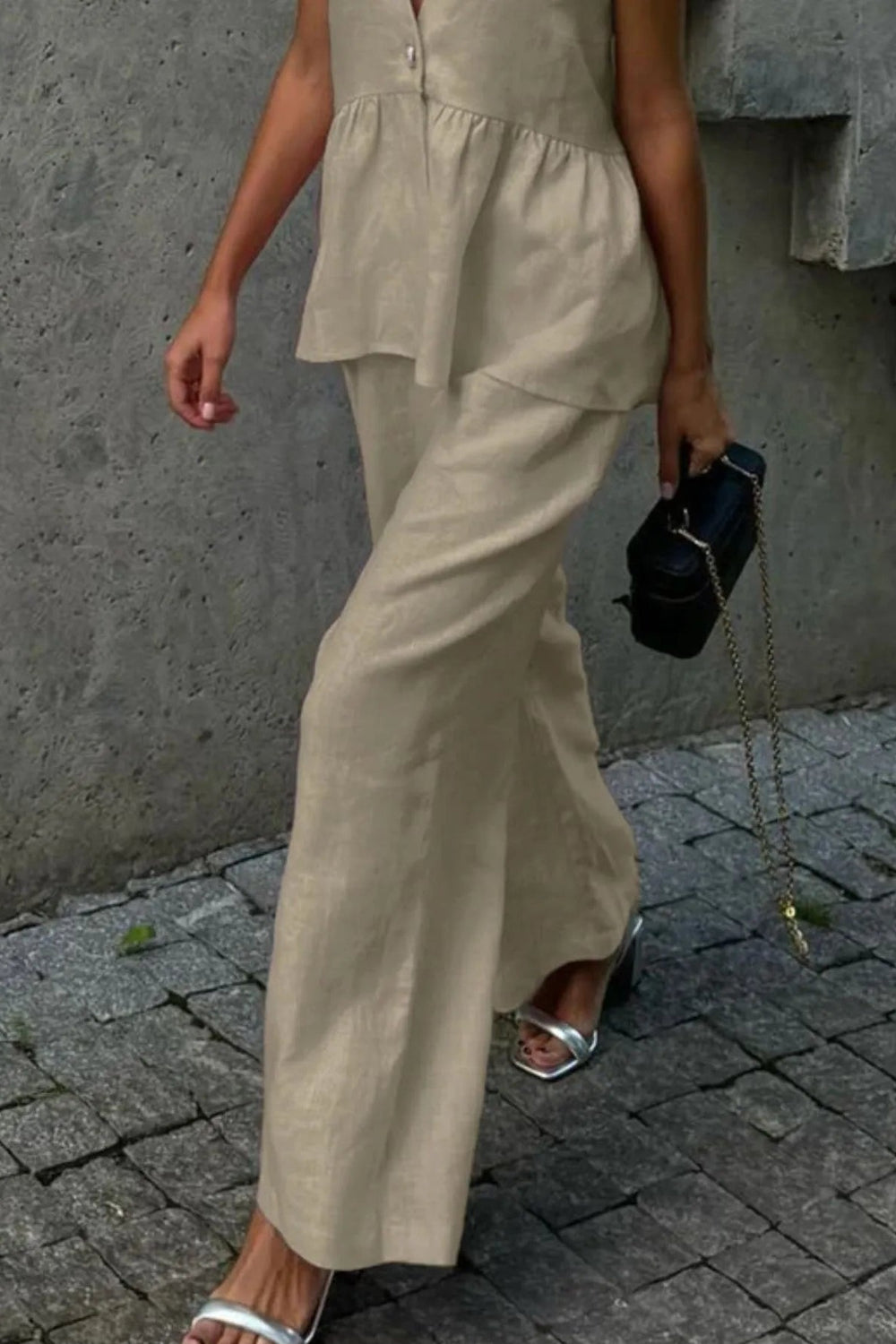 V-Neck Vest and Pants Set *Multiple Color Options*