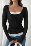 Lace Detail Ribbed Top *Multiple Color Options*