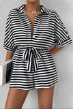 Tie Waist Striped Romper *Multiple Color Options*