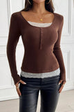 Lace Detail Ribbed Top *Multiple Color Options*