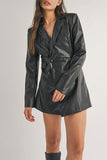 Risky Business Faux Leather Romper